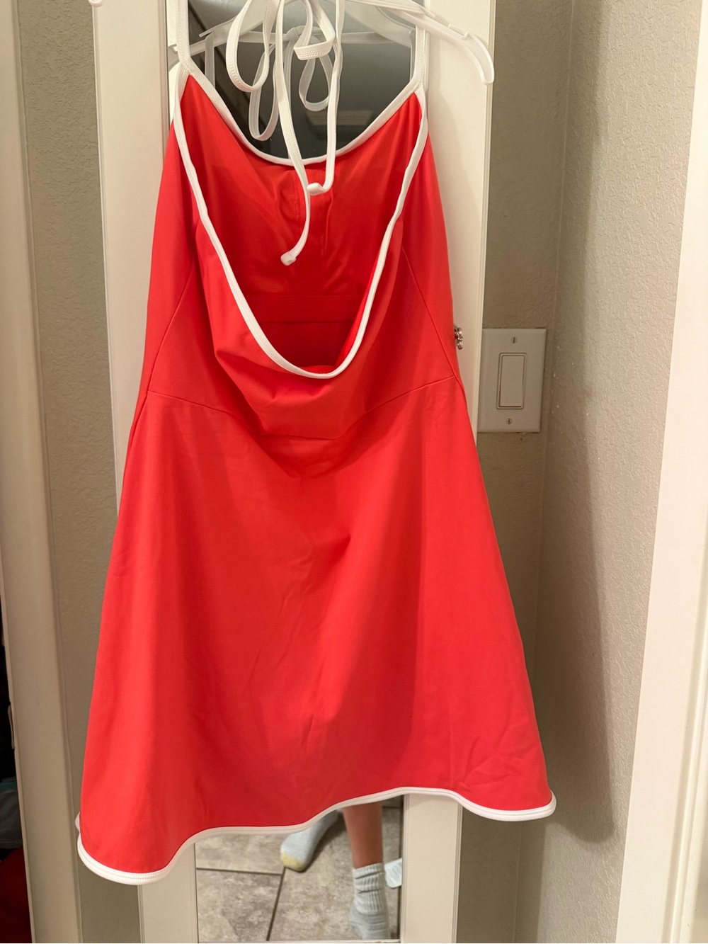 ALO Yoga Softsculpt Halter Tennis Dress- CANDY RED - Picture 4 of 6